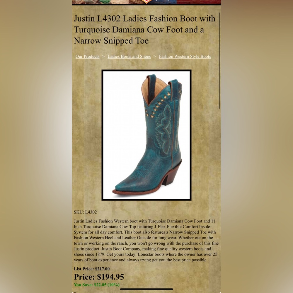 Justin Boots Turquoise Fashion Combat Boots